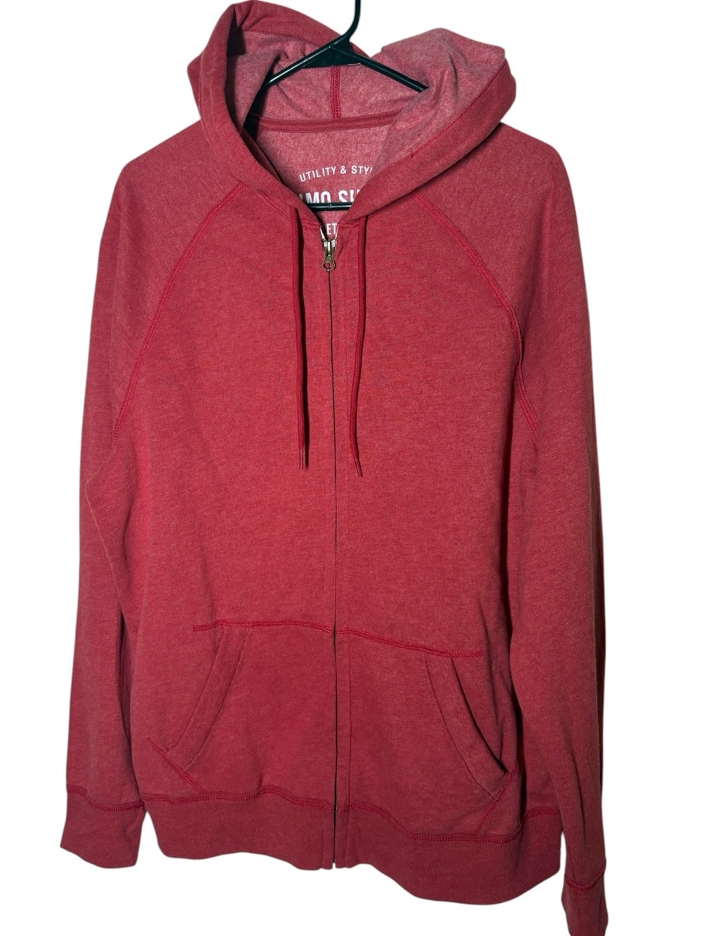 {NWT} Men's MOSSIMO SUPPLY Red Zip-Up Hoodie Sweatshirt L